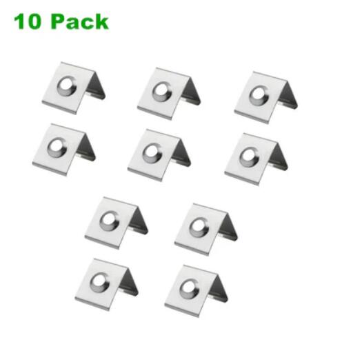 (image for) 10pcs Clear Metal U or V Mounting Clips for U-Shape and V-Shape LED Strip Aluminum Channel (Fit Model U01, U02, U03, U04, U05, U06, V01, V02,V03)